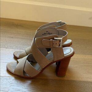 Tan Block Heel Sandals